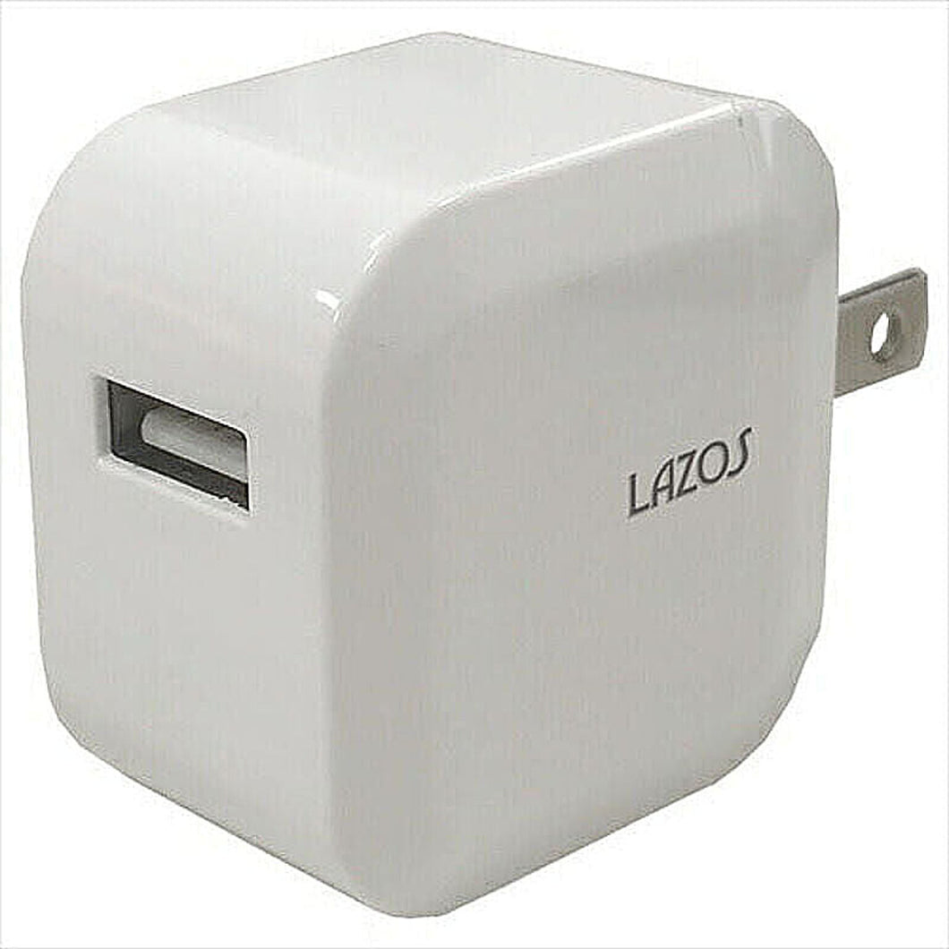 100個セット Lazos AC充電器　1口2.1A　ホワイト L-2.1ACX100 管理No. 4589452997190